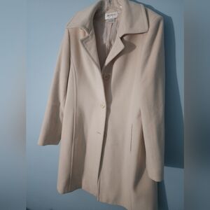 Jones New York Women's Cream Wool/Cashmere Coat